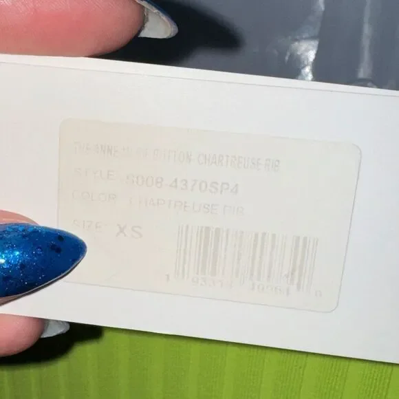 Solid and striped chartreuse ribbed swimsuit size xs - Picture 8 of 8